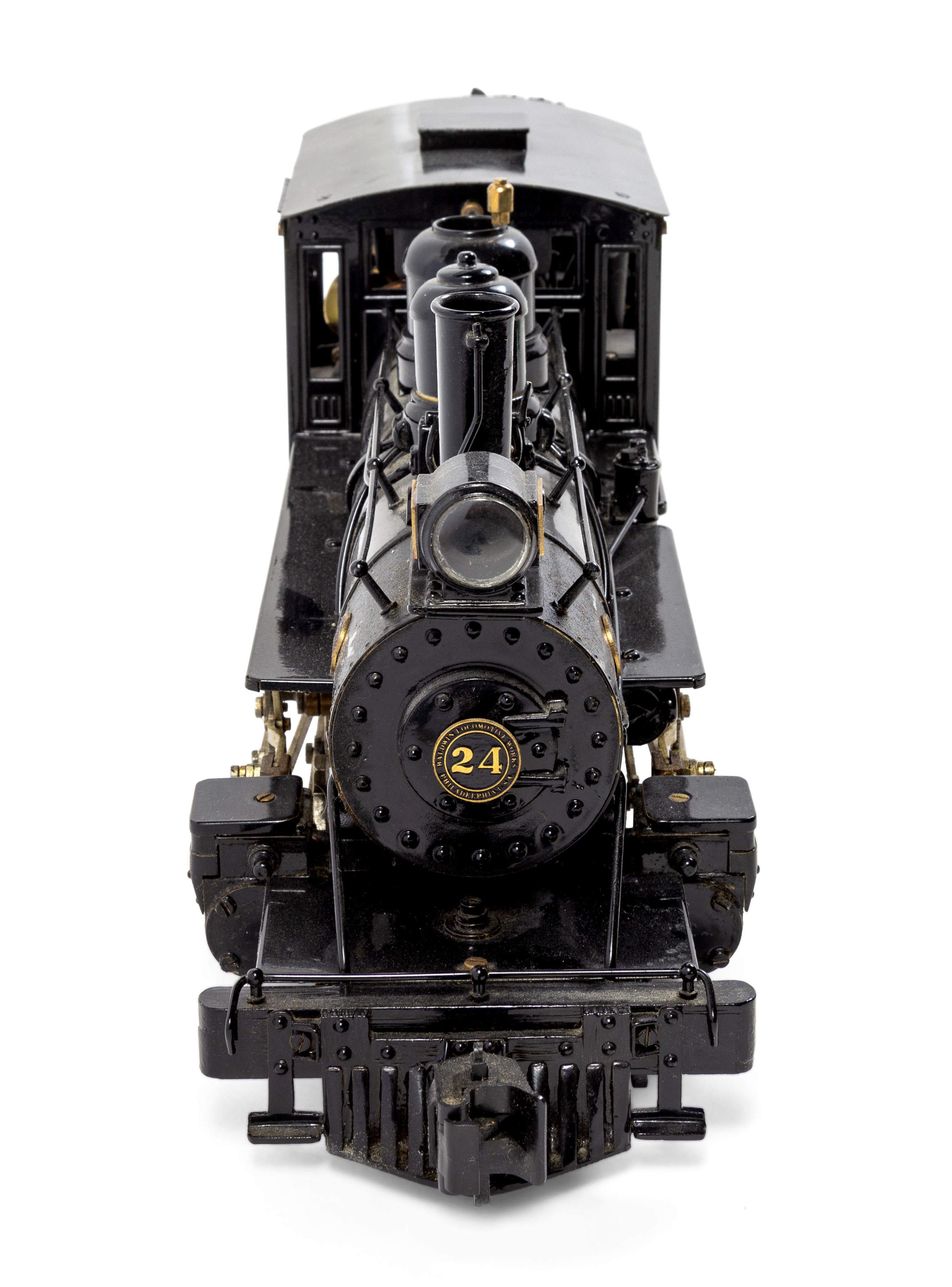 A Roundhouse Painted Metal G-Gauge S.R & R.L 2-6-2 Locomotive and Tender