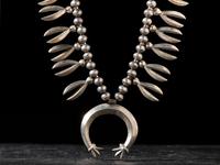 Navajo Silver Squash Blossom Necklace