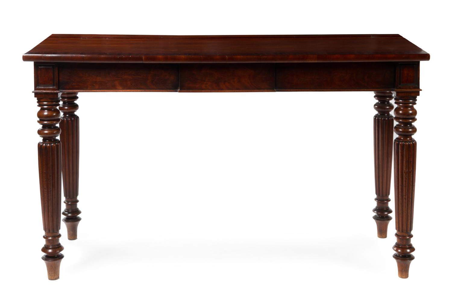 A William IV Mahogany Console Table Height 37 1/2 x width 63 1/4 x depth 24 1/2 inches. — SECOND QUARTER 19TH CENTURY