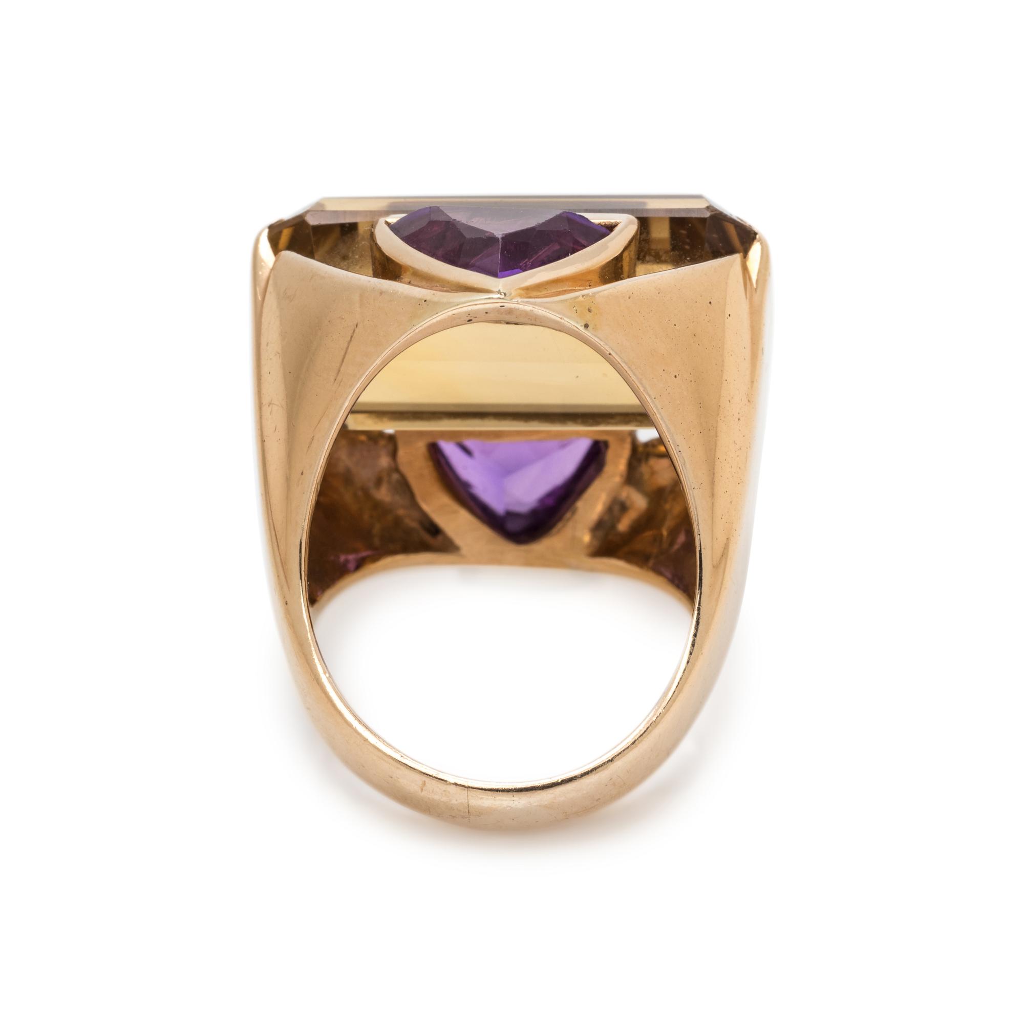 CITRINE AND AMETHYST RING
