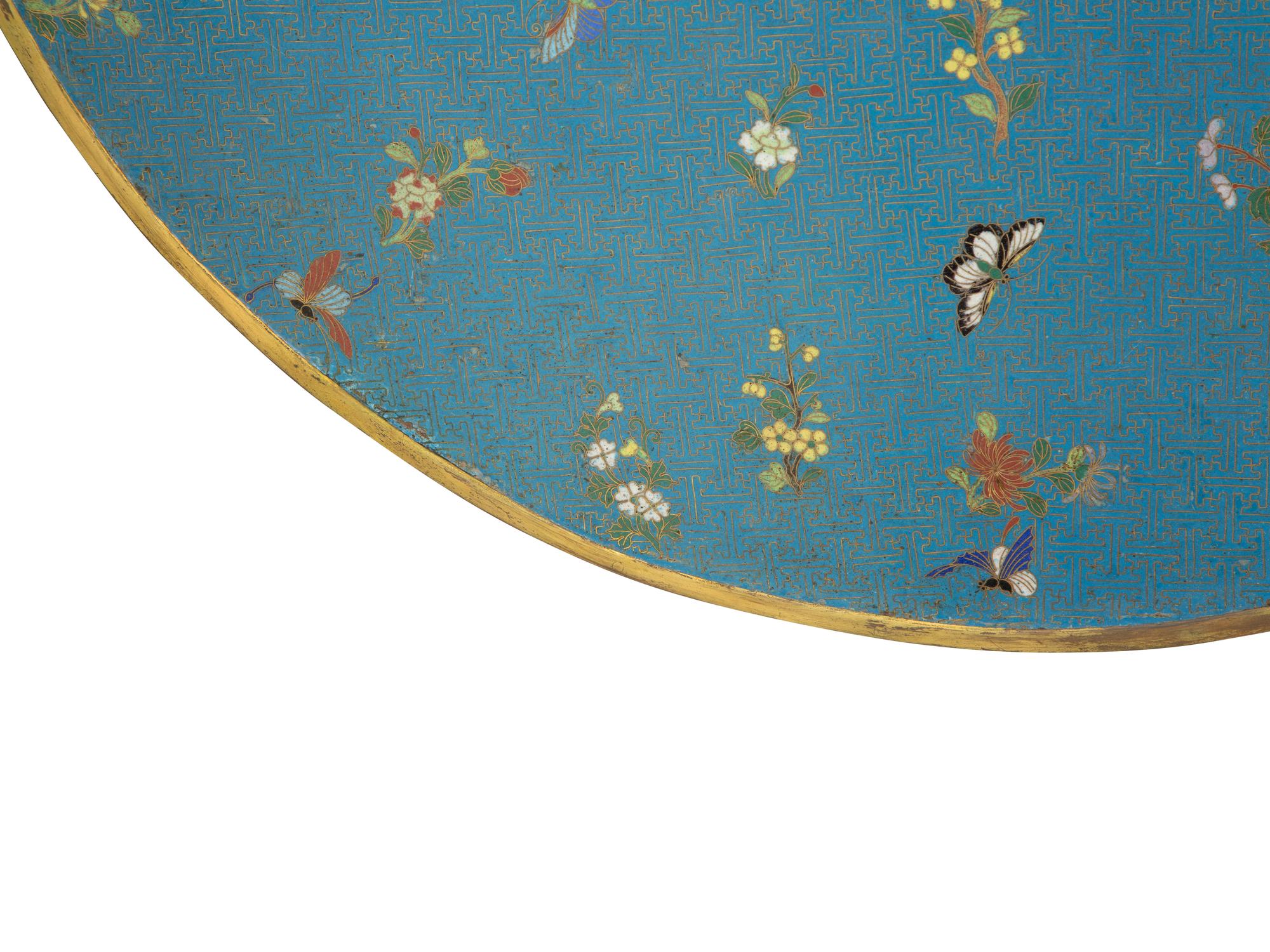 A Large Chinese Cloisonné Enamel Circular Plaque