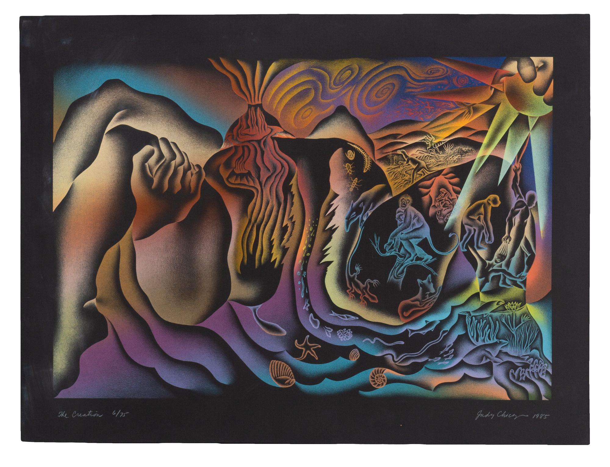 The Creation , Birth Tear/Tear , Birth Trinity , Guided by the Goddess , and Earth Birth (a group of 5 works from The Birth Project ), 1985