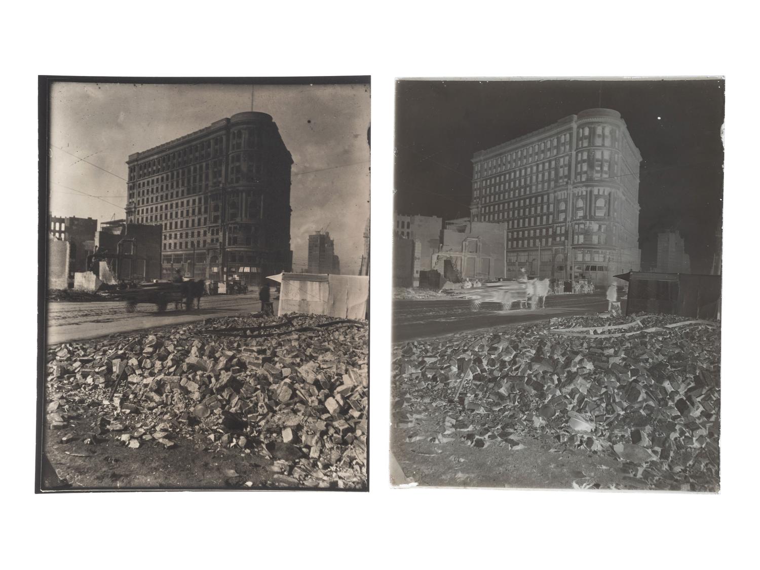 [CALIFORNIA]. A group of 21 glass negatives documenting the San Francisco Earthquake.