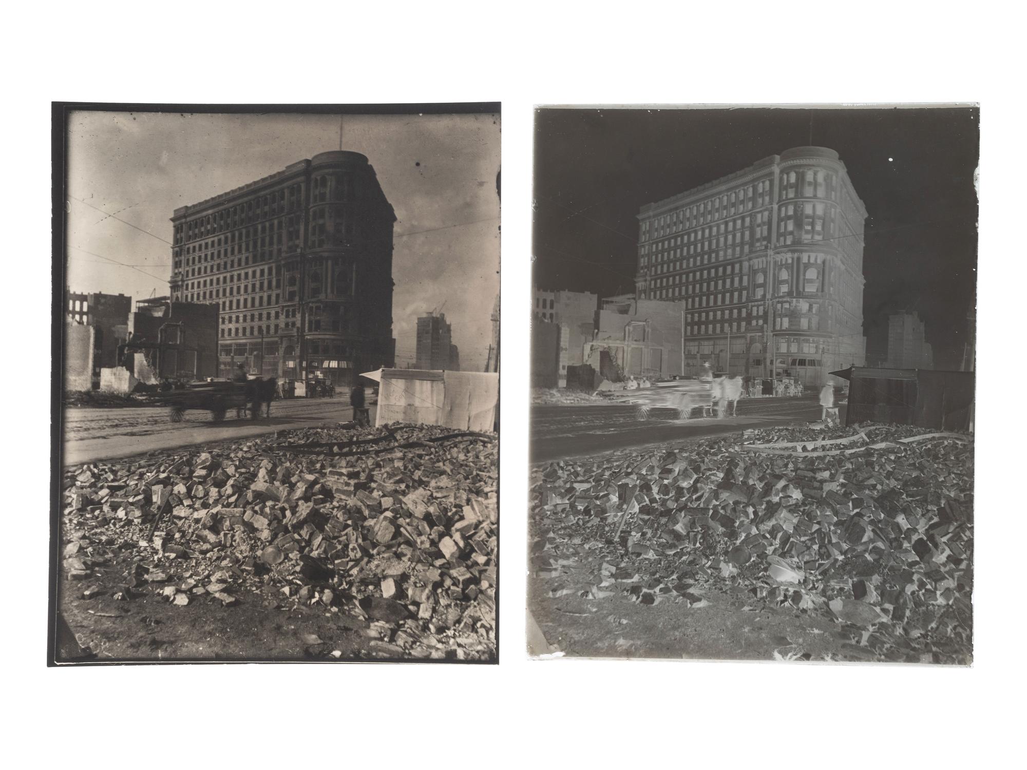 [CALIFORNIA]. A group of 21 glass negatives documenting the San Francisco Earthquake.