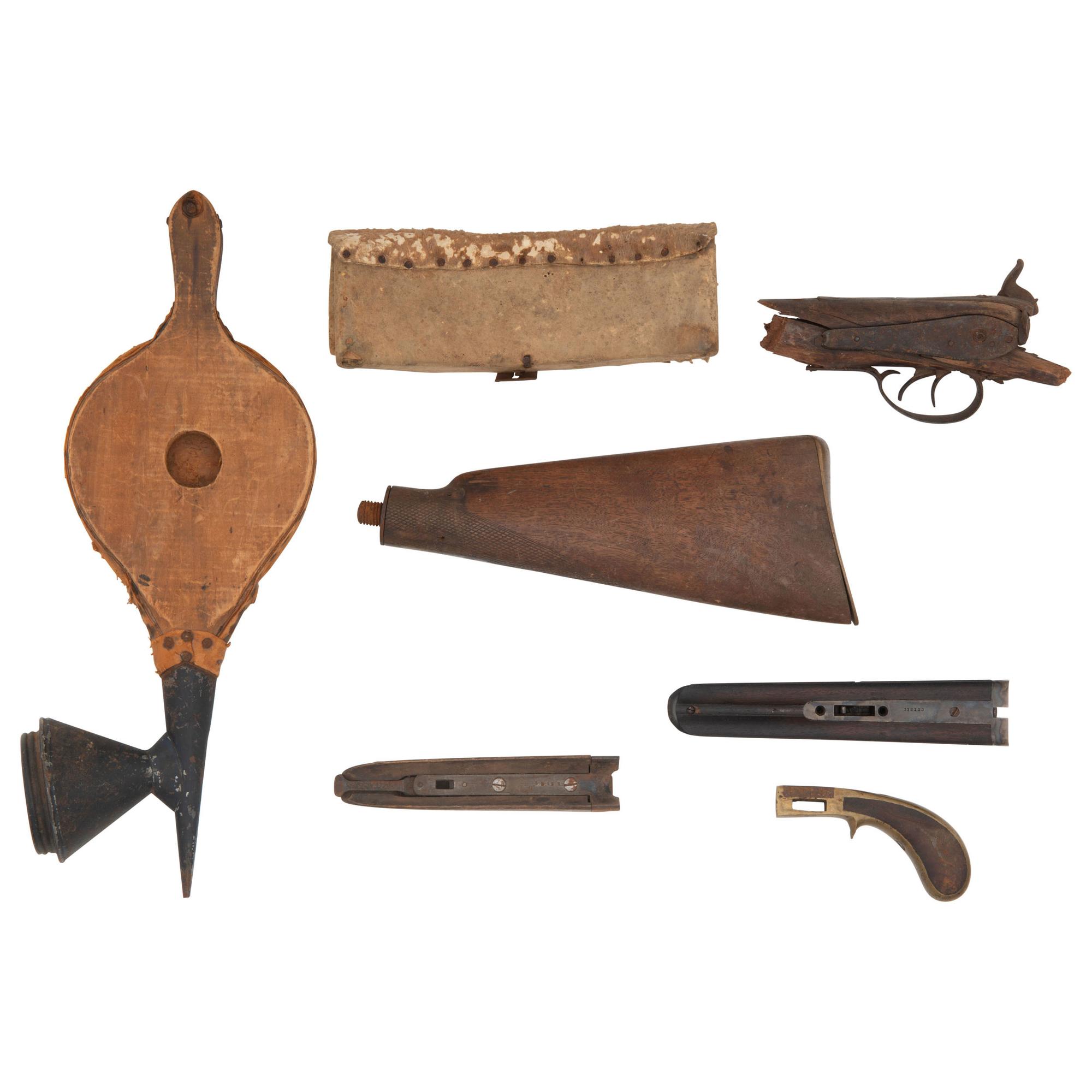 Lot of Gun Stocks and Insect Powder Bellows