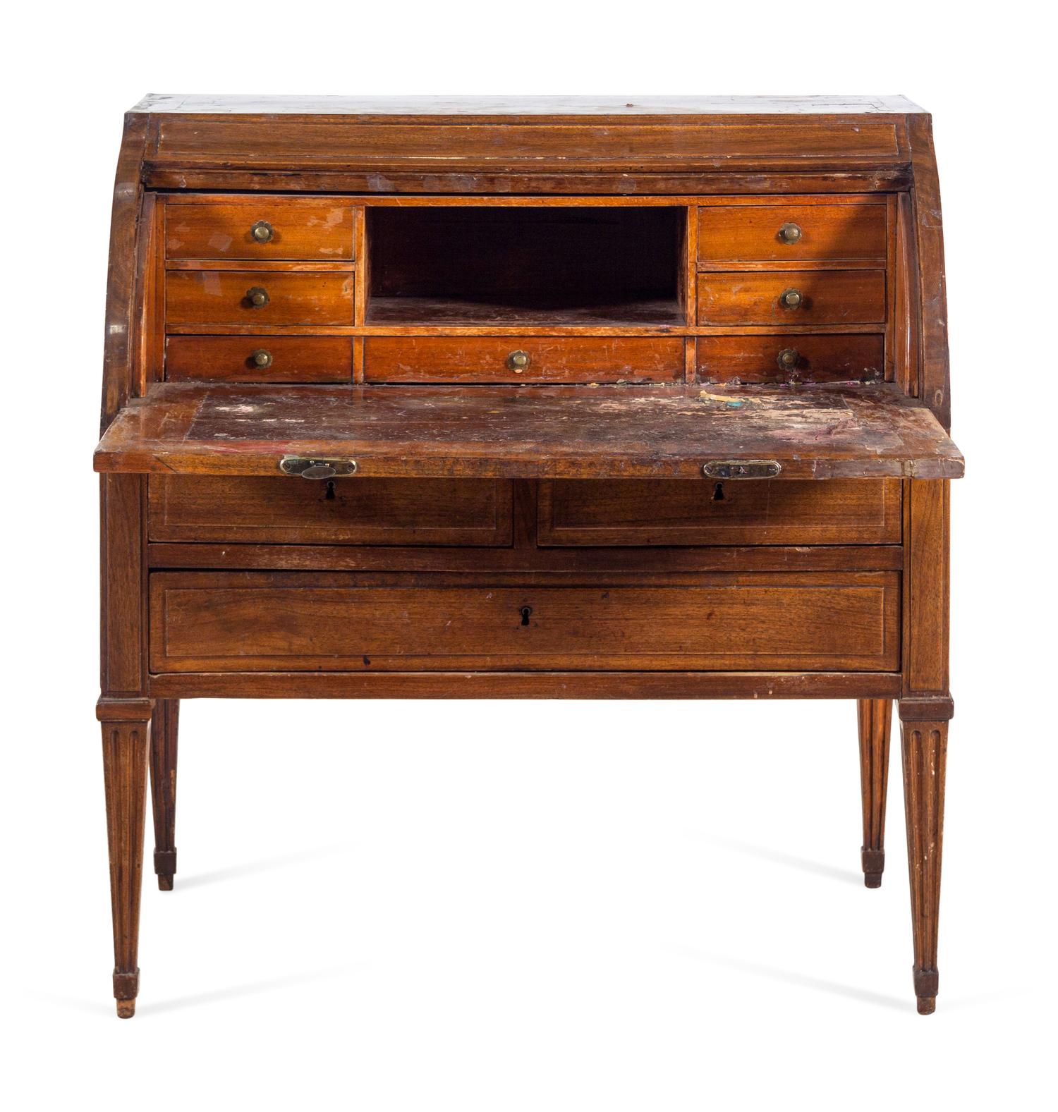 A Louis XVI Style Mahogany Bureau à Cylindre