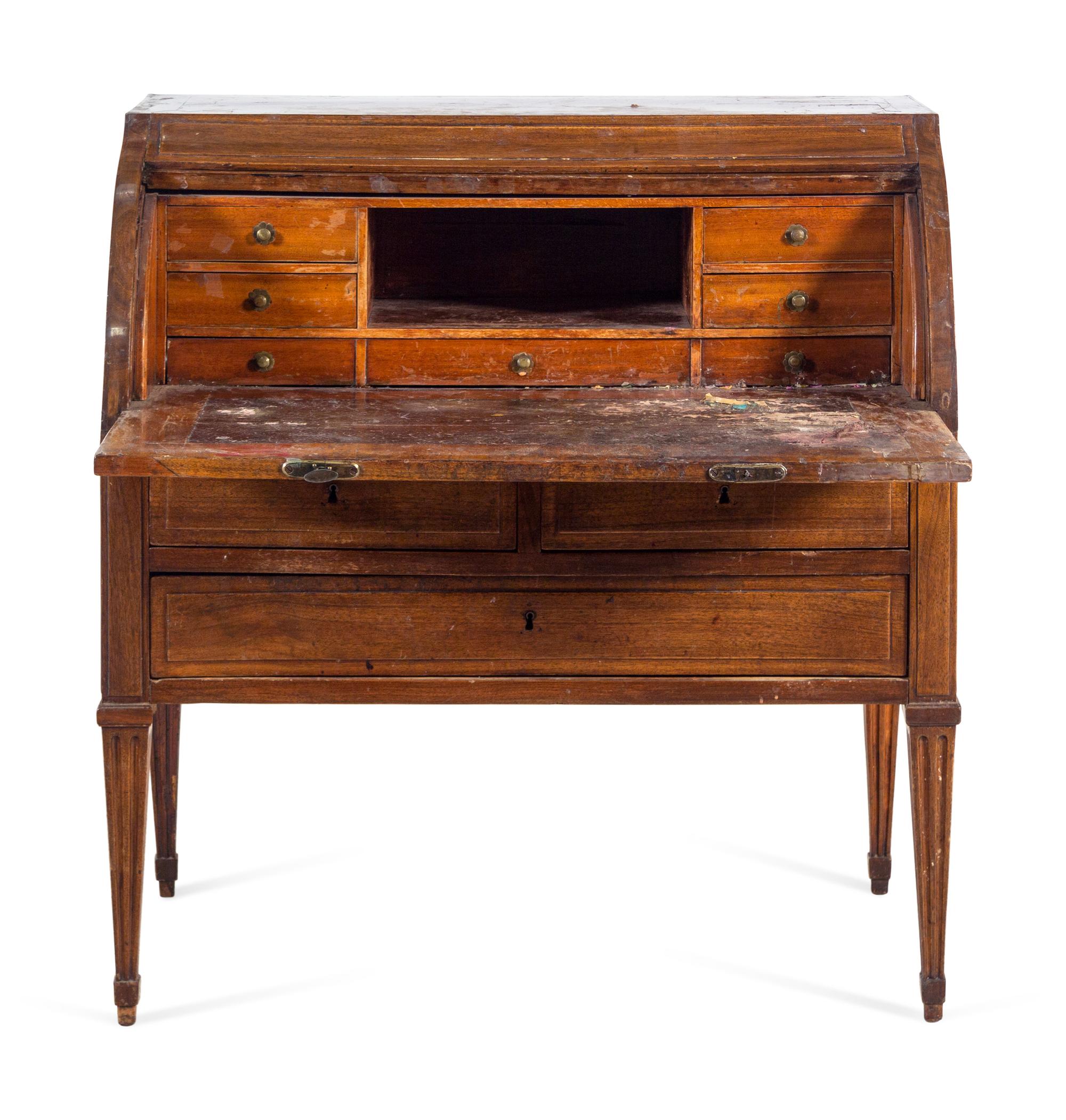 A Louis XVI Style Mahogany Bureau à Cylindre