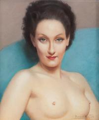 Nude on a Blue Sofa