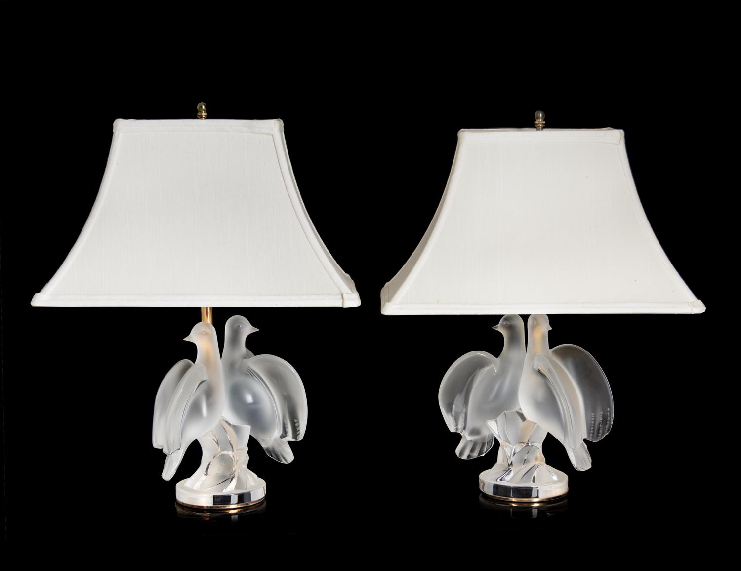 Pair of Dove Lamps