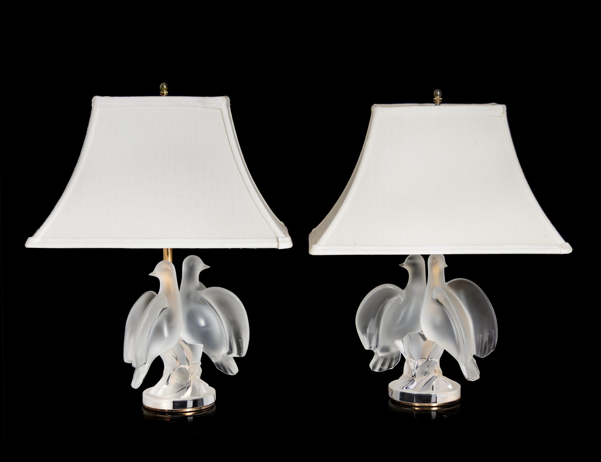 Pair of Dove Lamps
