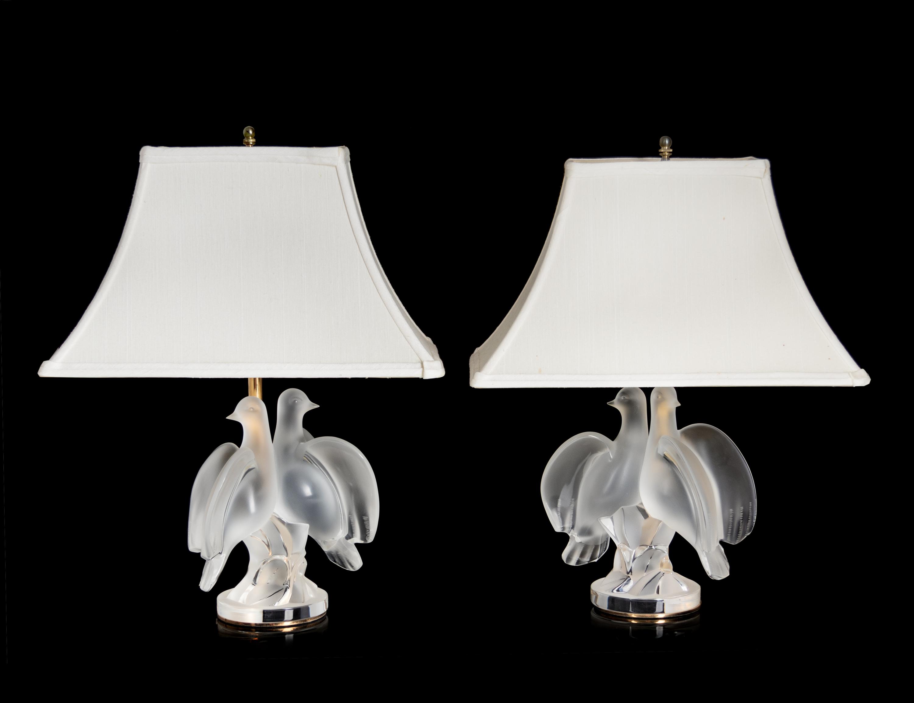 Pair of Dove Lamps