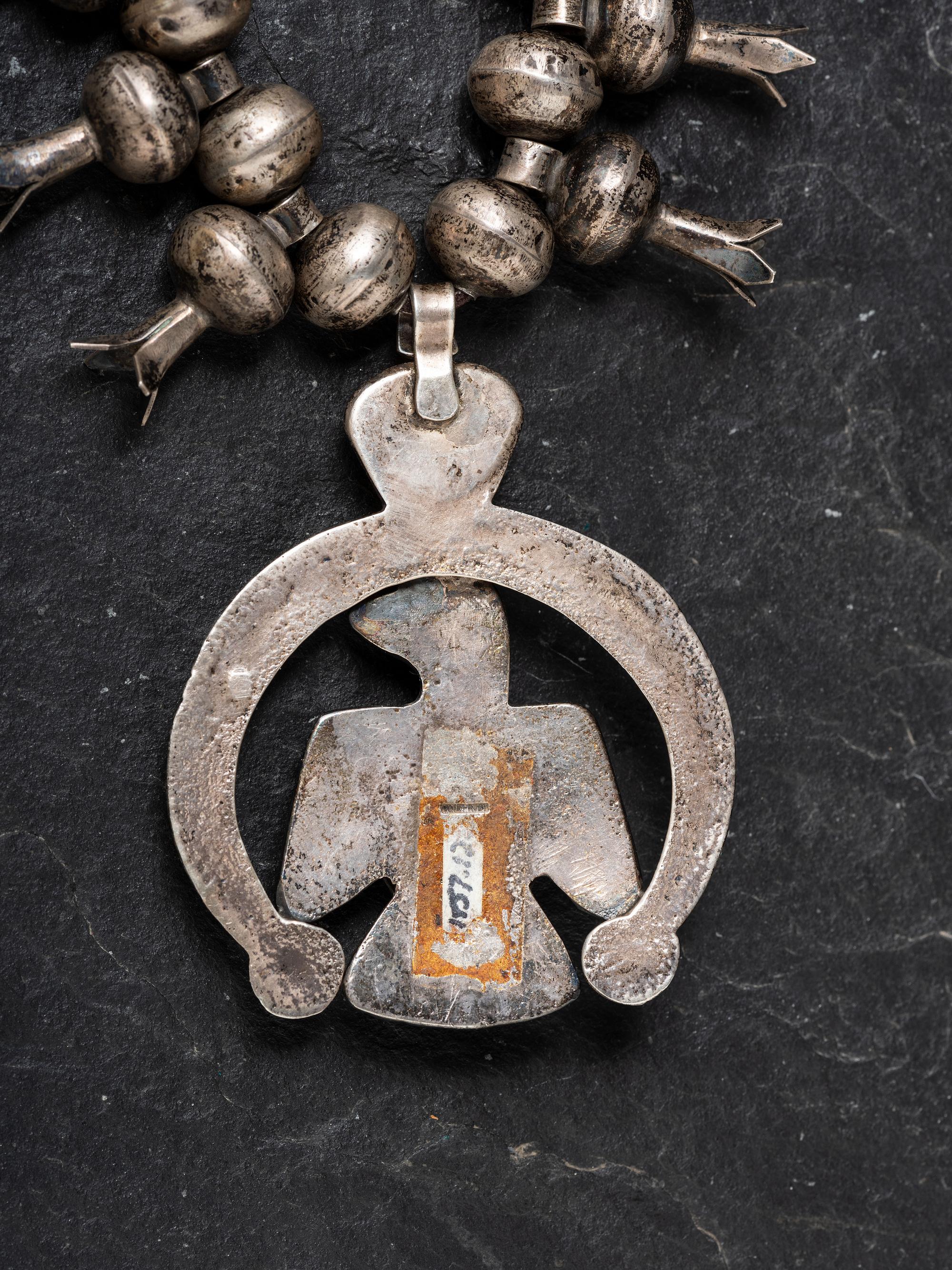 Navajo Thunderbird Squash Blossom Necklace
