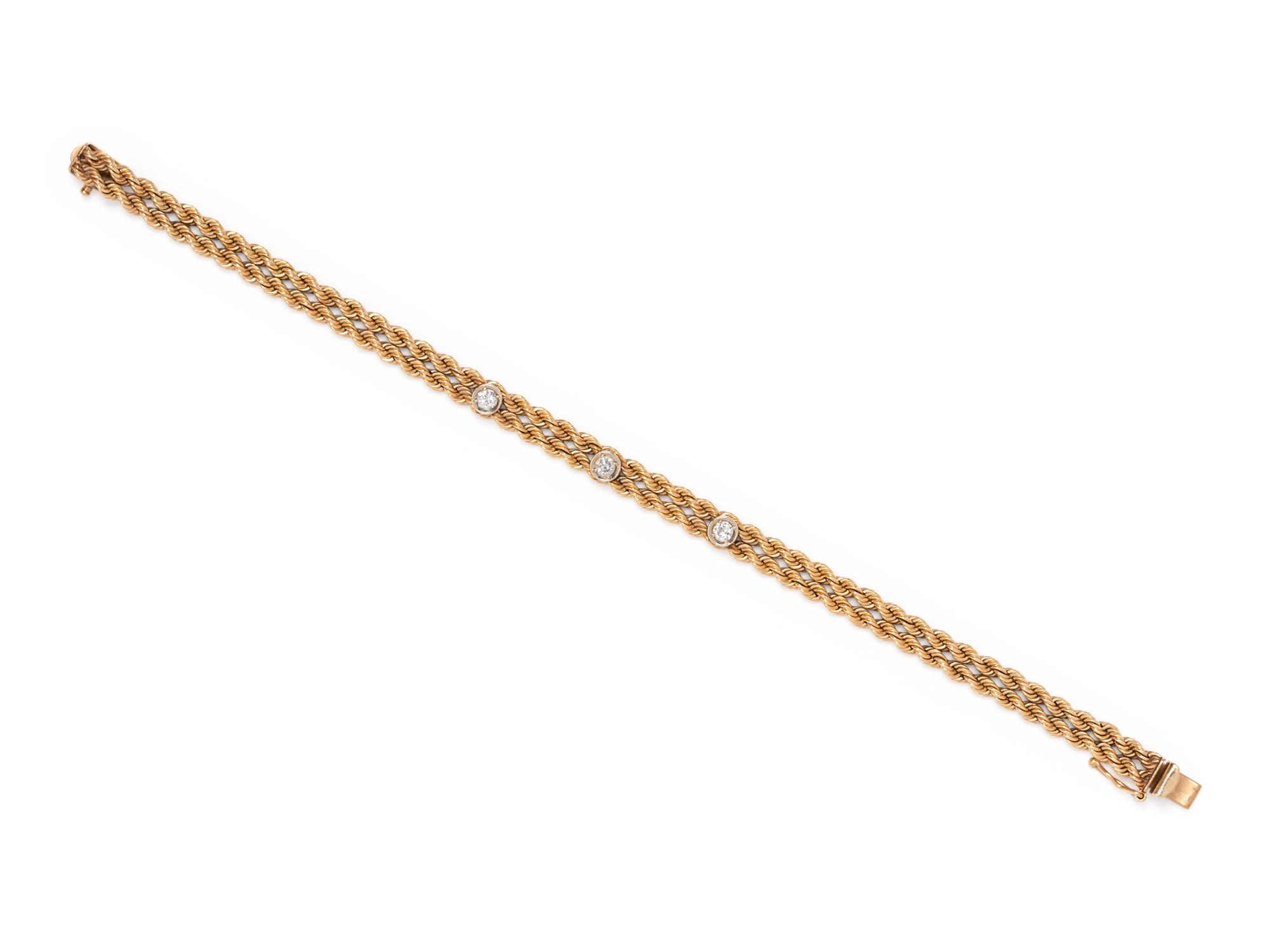 YELLOW GOLD AND DIAMOND BRACELET