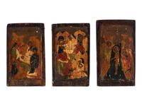 A Set of Twelve Polychrome Painted Russian Icons