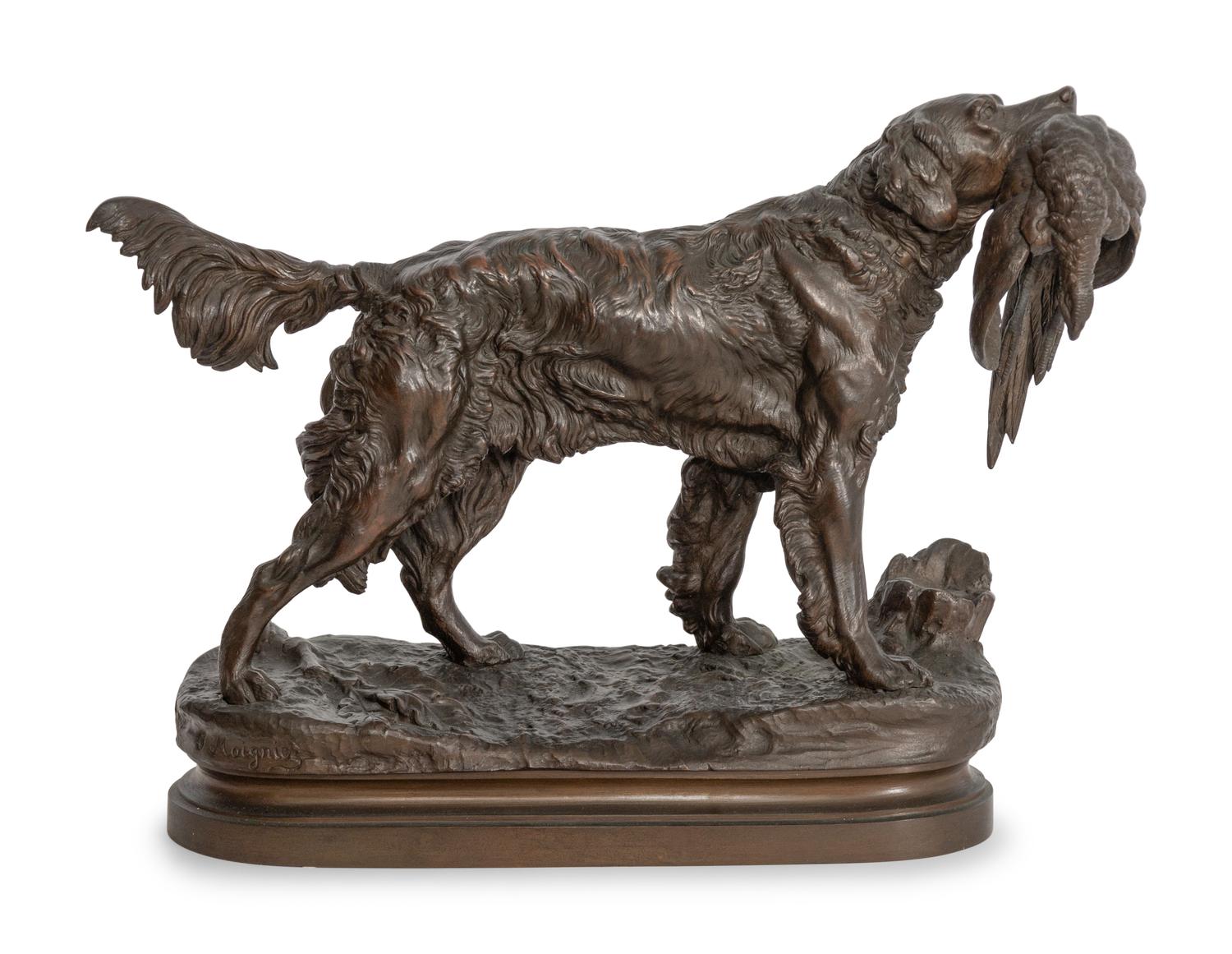 Setter with pheasant , c. 1900