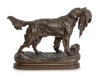 Setter with pheasant , c. 1900