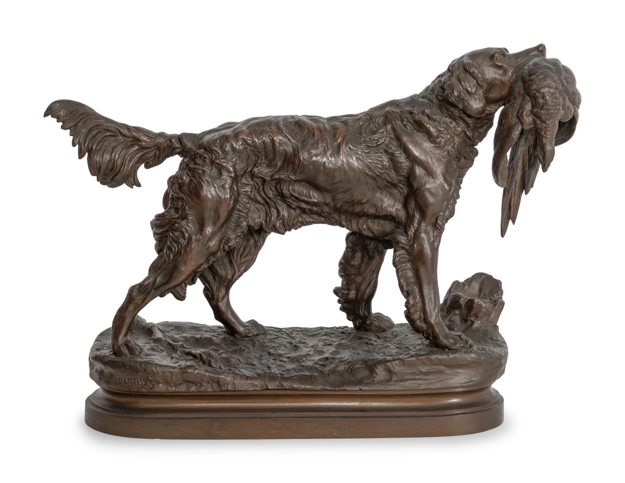 Setter with pheasant , c. 1900