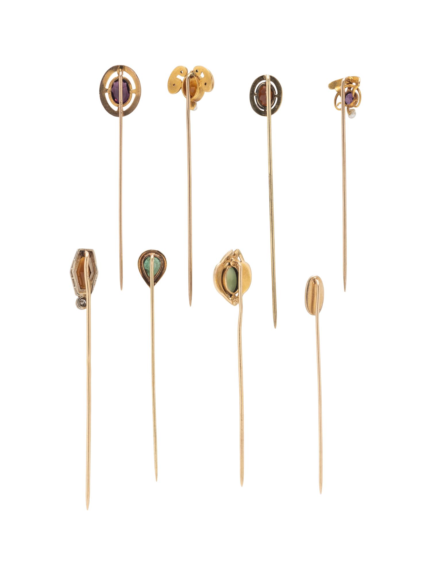 COLLECTION OF MULTIGEM STICKPINS