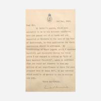 [Churchill, Winston] Churchill, Winston S. Typed Letter, signed