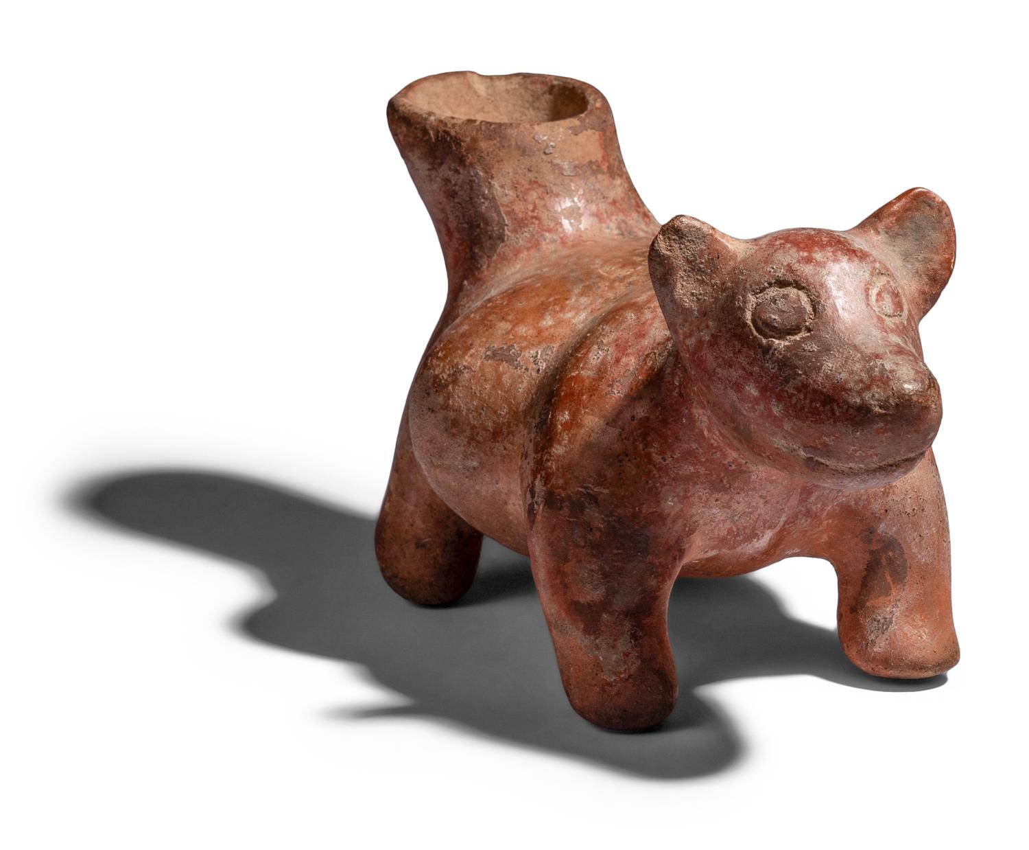 A Colima Effigy Dog Vessel