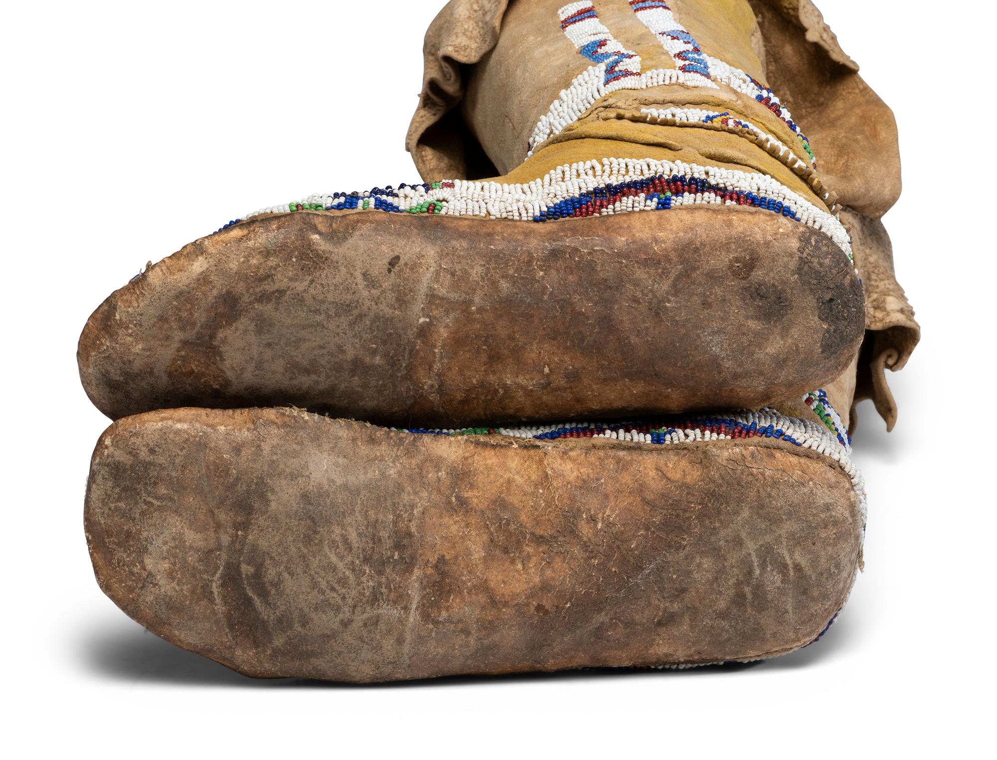 Central Plains Beaded Hide Moccasins and Leggings