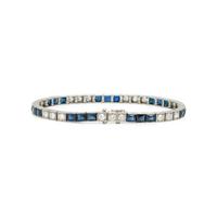 Sapphire and Diamond Line Bracelet