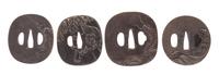 Four Iron Tsubas Height of largest 3 1/4 inches.