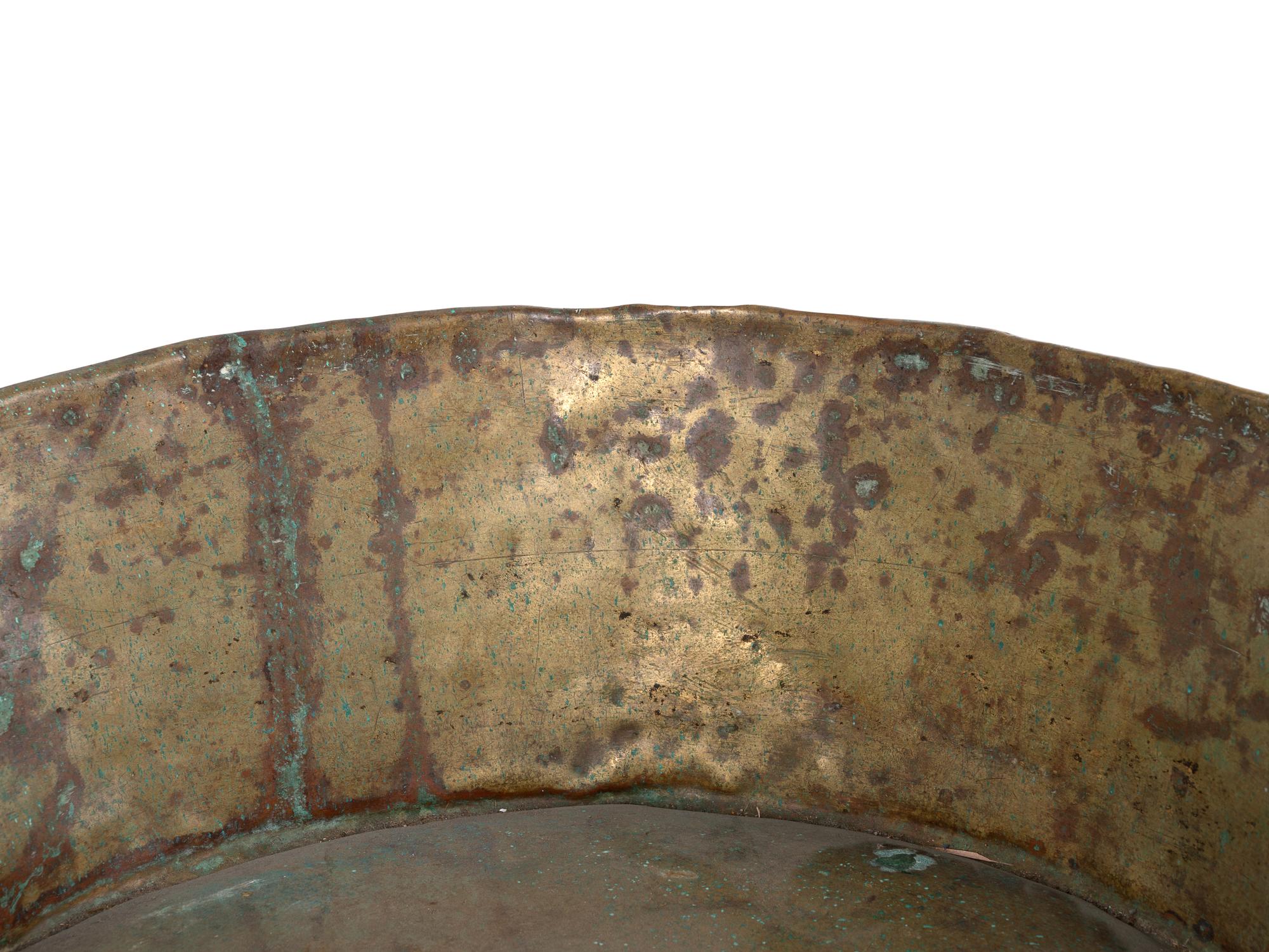 A Large English Brass Basin