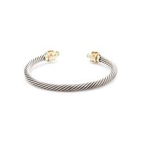 DAVID YURMAN, STERLING SILVER, YELLOW GOLD AND GEMSTONE 'RENAISSANCE' CUFF BRACELET