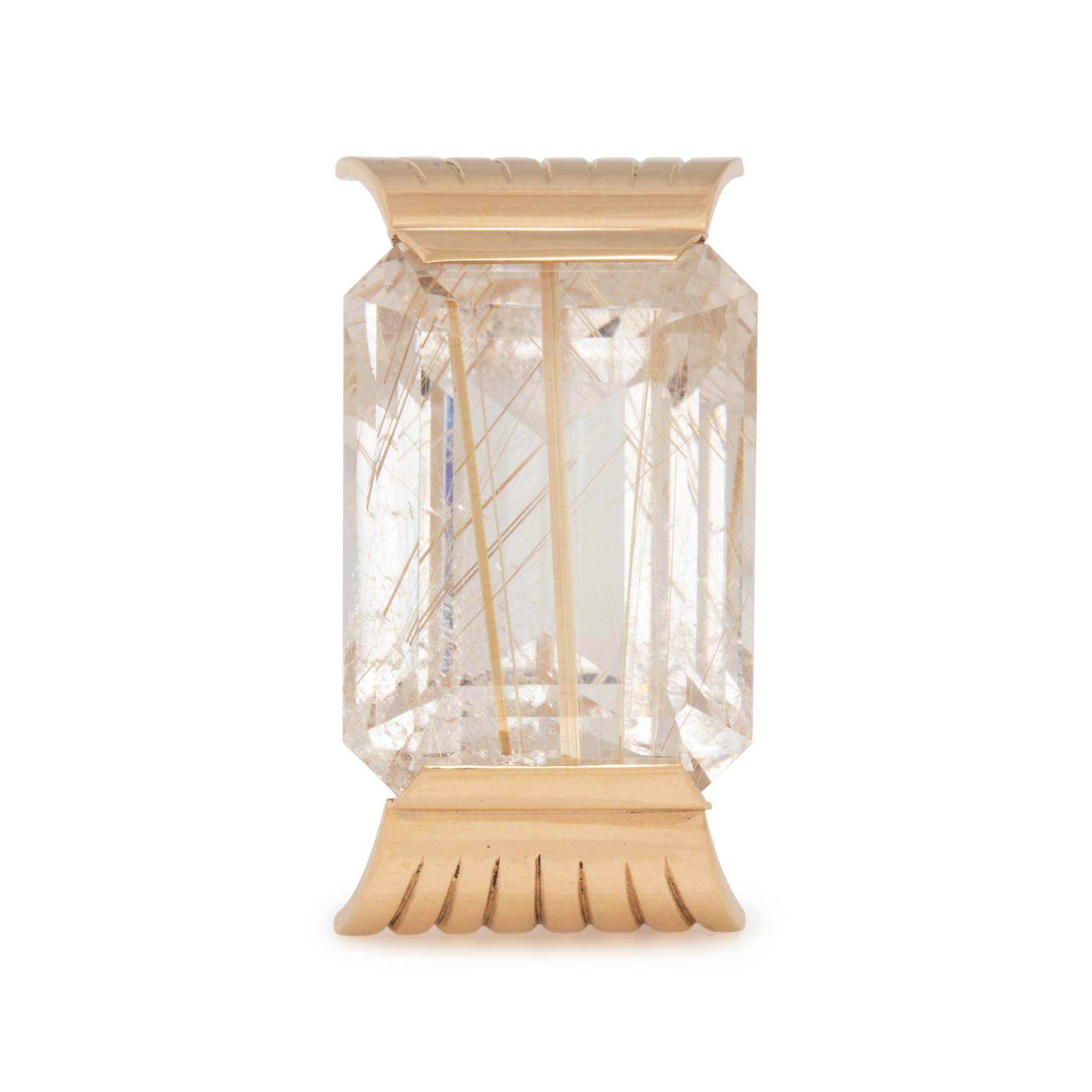 RUTILATED QUARTZ BROOCH