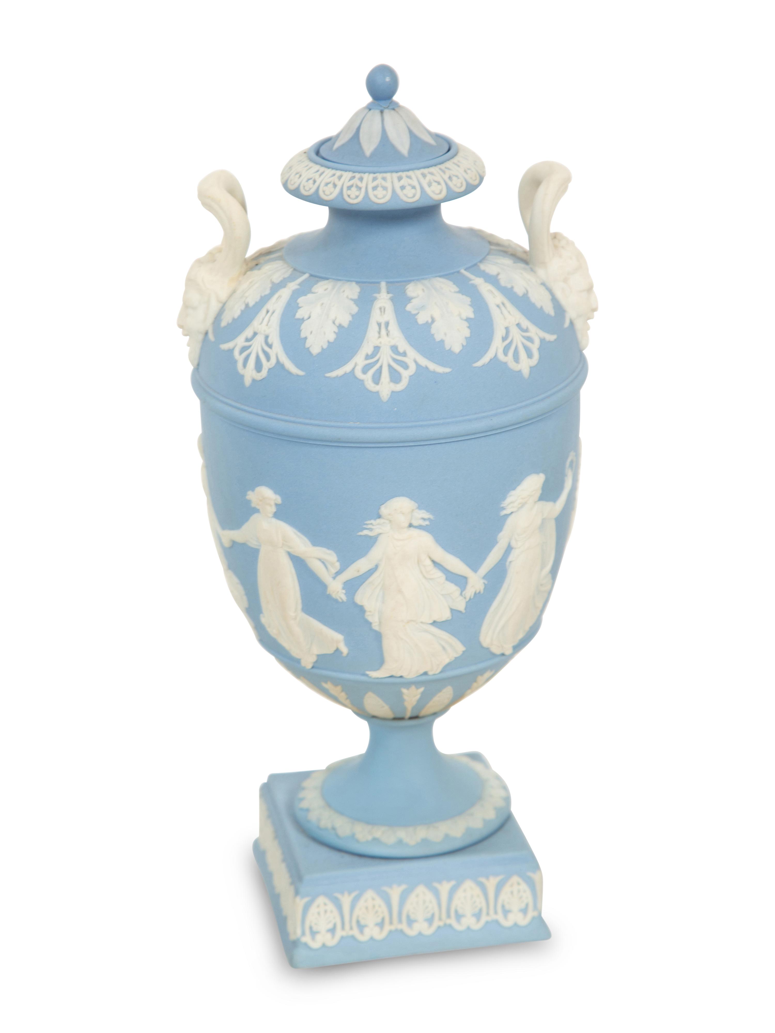 A Group of Wedgwood Blue Jasperware Articles