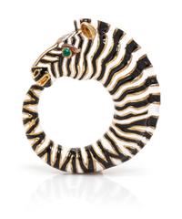 A Limited Edition David Webb Retrospective Book and Zebra Pendant, 20.70 dwts.