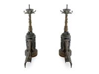 A Pair of Neoclassical Style Gilt-Metal Chenets — LATE 19TH/EARLY 20TH CENTURY