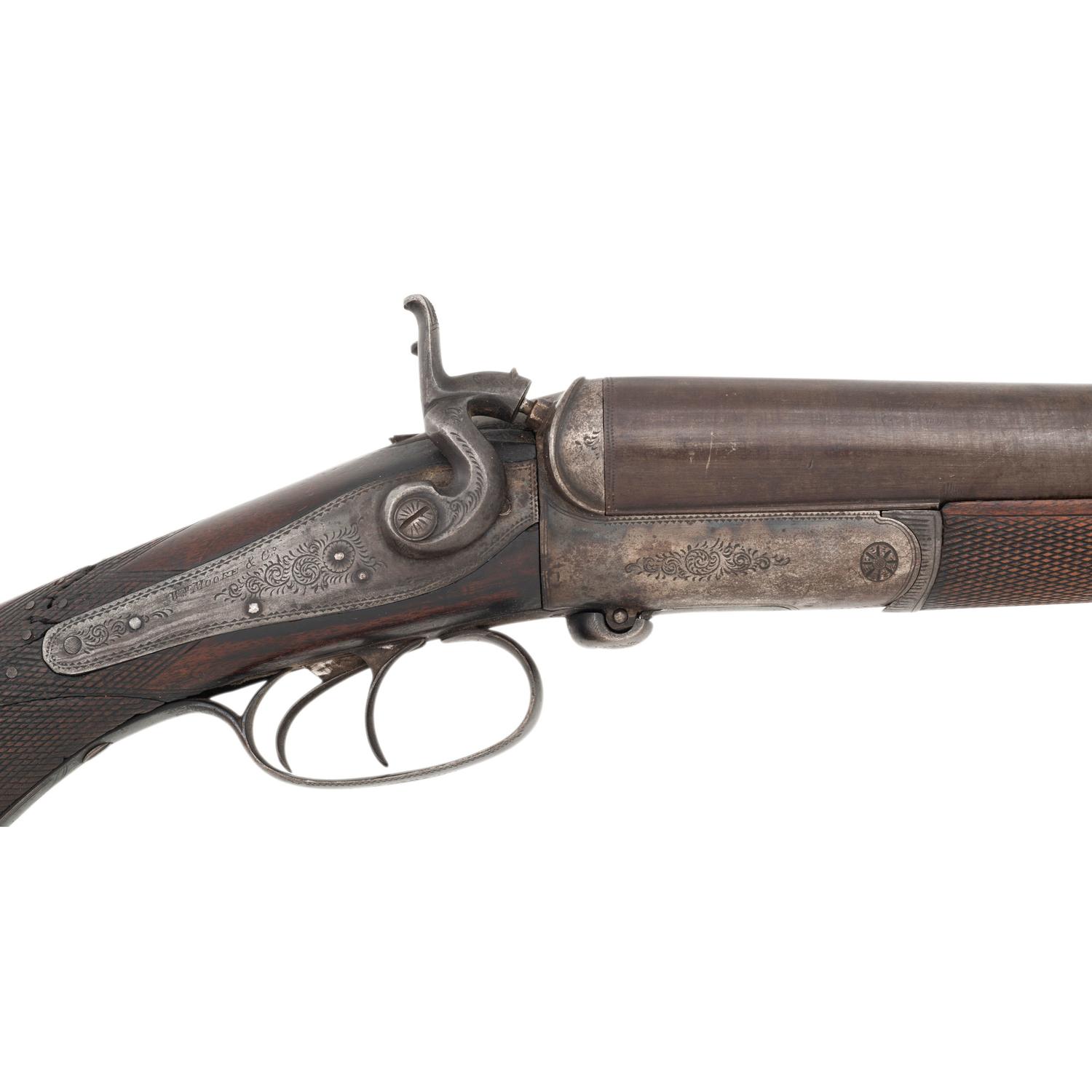 William Moore & Co. Side Lever Coach Gun with Decorative Wells Fargo Markings