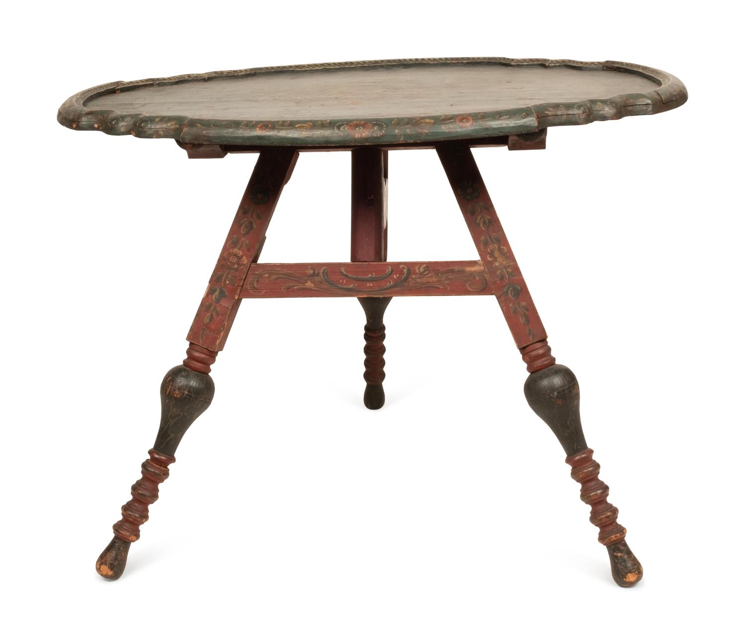 A Dutch Green Painted Tilt Top Table