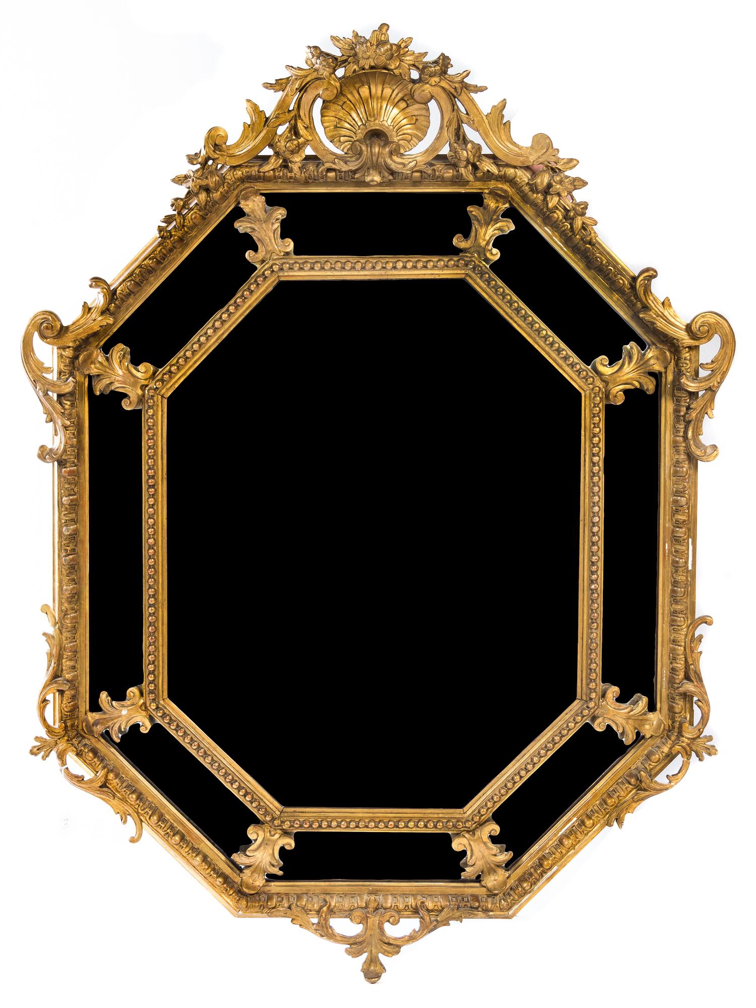 A Regence Style Giltwood Mirror Height 55 1/2 inches. — 19TH CENTURY