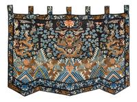 Three Embroidered Silk 'Dragon' Portières