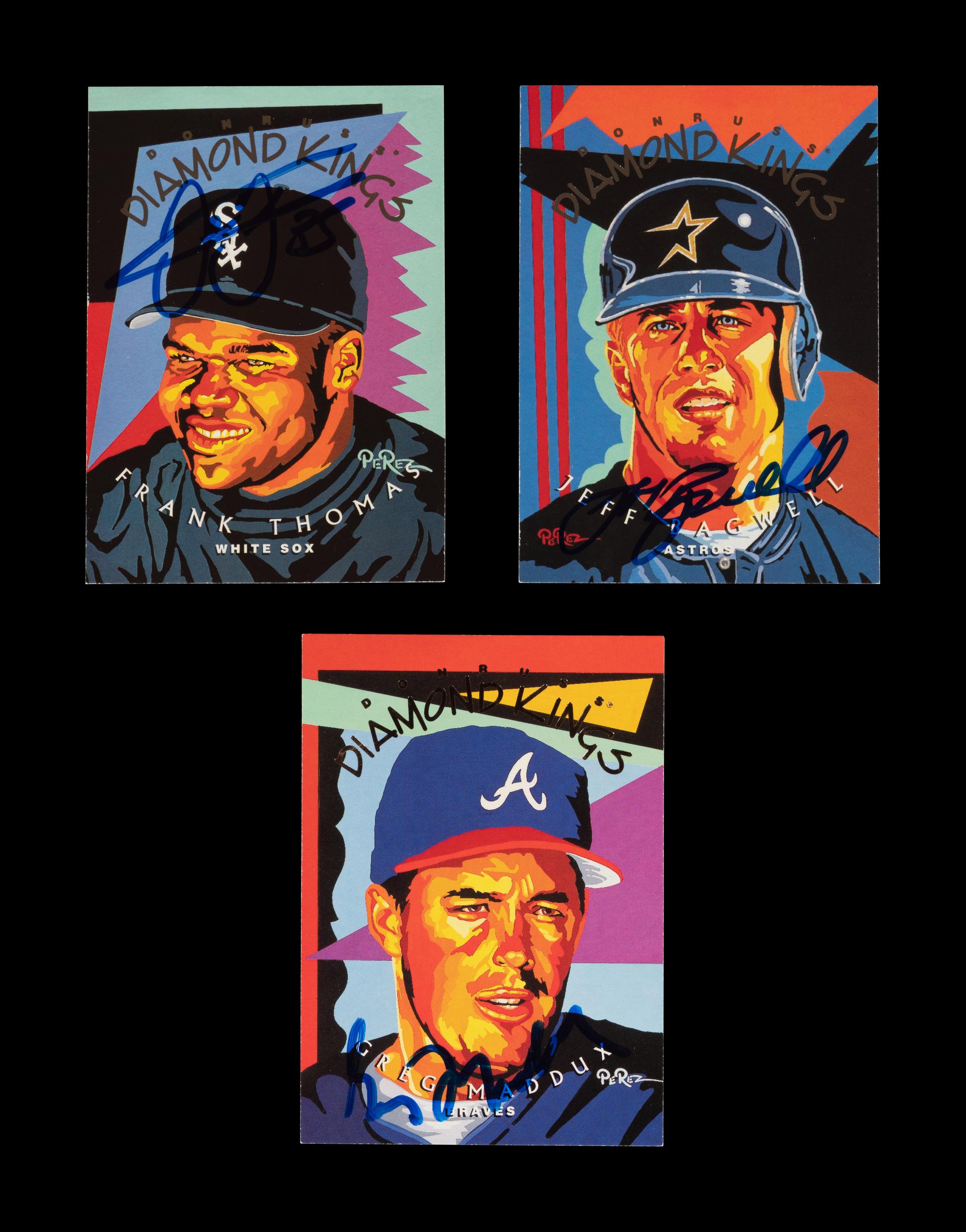 A Group of 24 1995 Donruss Diamond Kings Signed Autograph Baseball Cards,