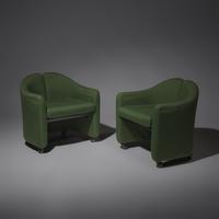Pair of Italian split-back lounge chairs for Tecno, c. 1960