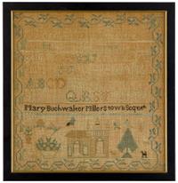 Needleworked sampler "mary buchwalter millerstown sept 14th"