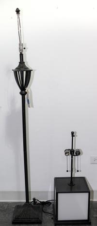 Two Contemporary Lamps Height of first 63 inches.