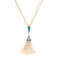 ART DECO, SEED PEARL, CHRYSOPRASE, AND DIAMOND SAUTOIR NECKLACE