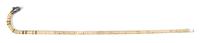A Silvered Metal Mounted Bone Cane, Height overall 37 inches.