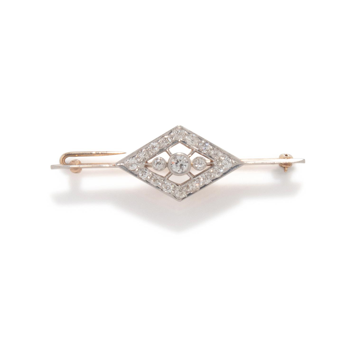 EDWARDIAN, DIAMOND BAR PIN