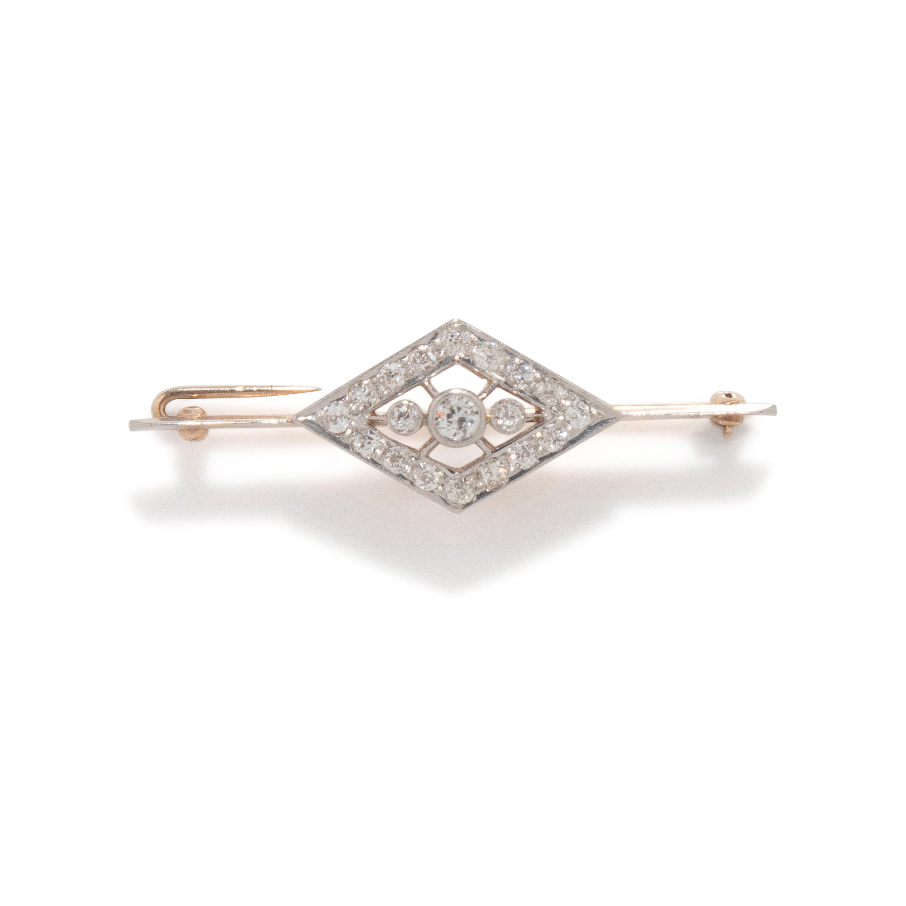 EDWARDIAN, DIAMOND BAR PIN