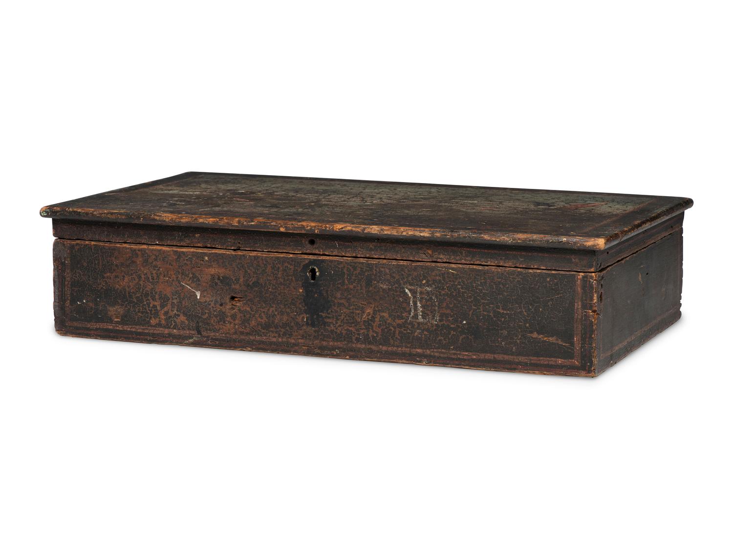 A Painted Pine Document Box