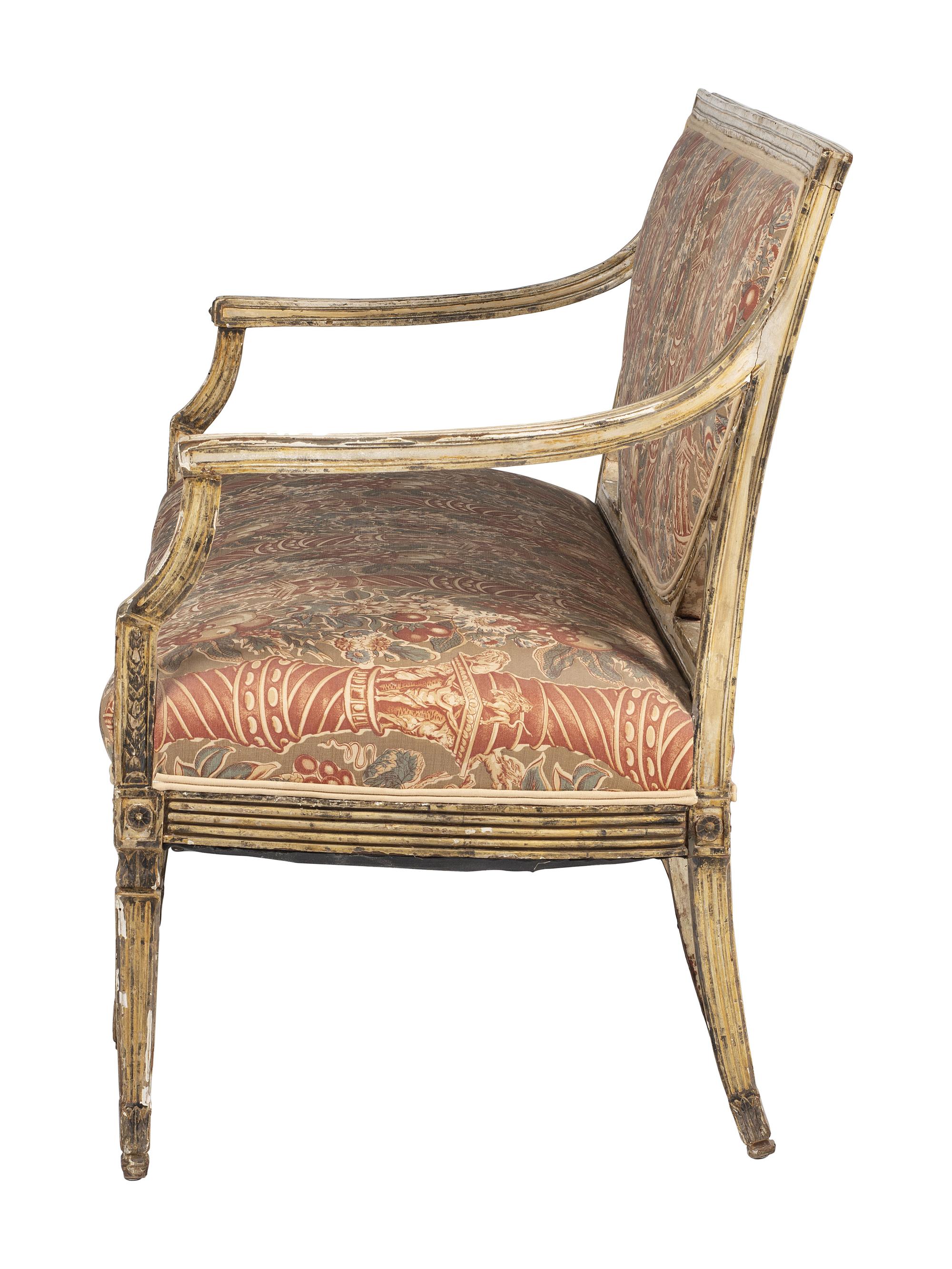An Italian Cream-Painted Settee