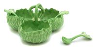 A Dodie Thayer Lettuce Ware Condiment Dish Height 4 3/4 x diameter 9 inches. — 20TH CENTURY