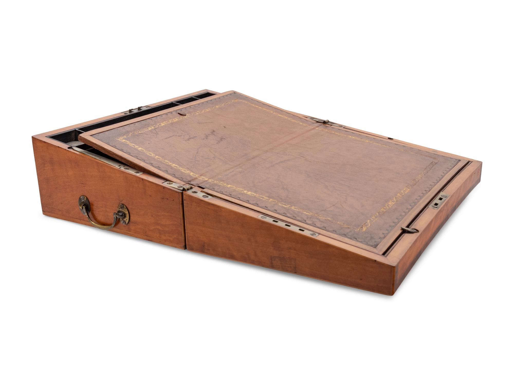 A Late George III Fan-Inlaid and Banded Satinwood Writing Slope