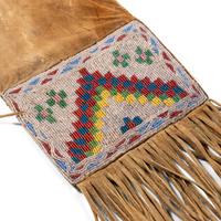 Cree Beaded Hide Tobacco Bag